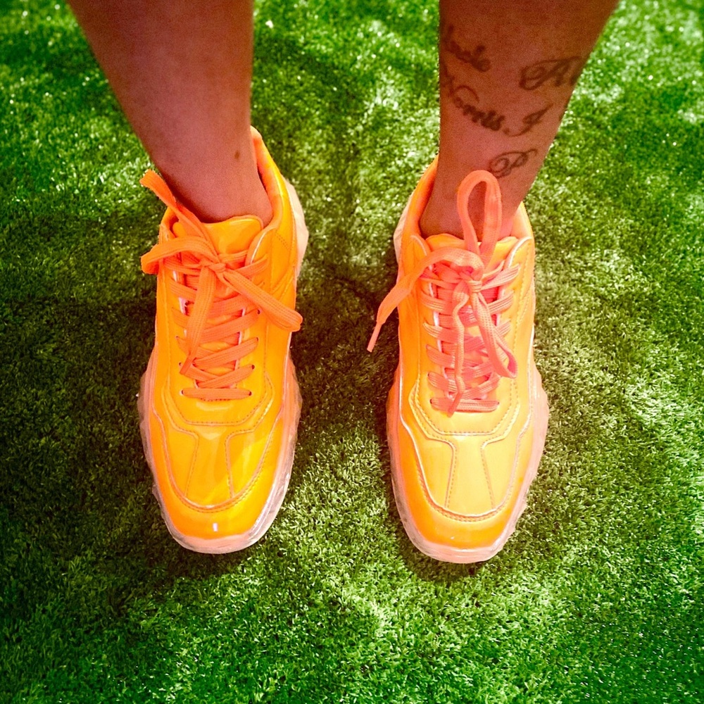Translucent geometrical sneakers ( Orange)